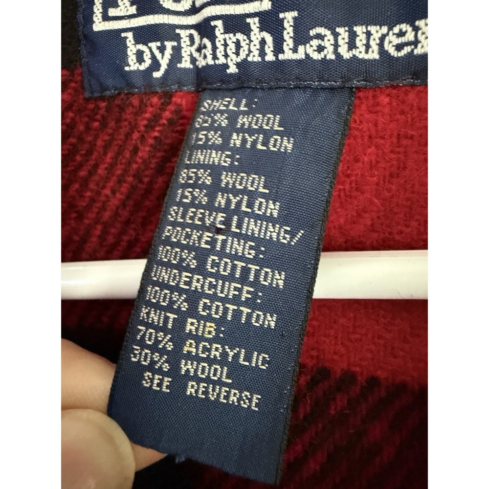 Vintage Polo Ralph Lauren Wool Hunting Jacket Size M VTG Red Heavy 1980s - Picture 12 of 15